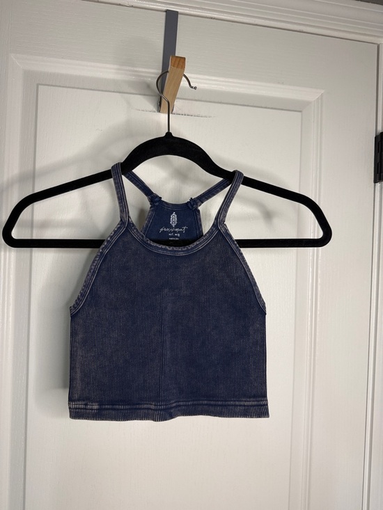 FP Movement by Free People Tops - FP Movement by Free People Navy Ribbed Halter Crop Tank